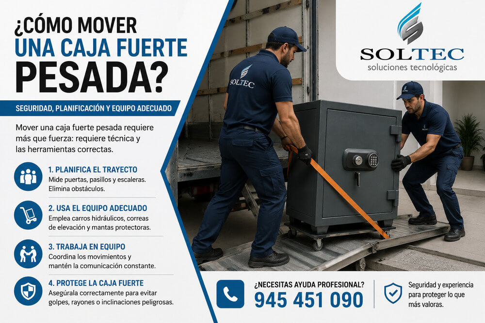 ¿Cómo mover una caja fuerte pesada?